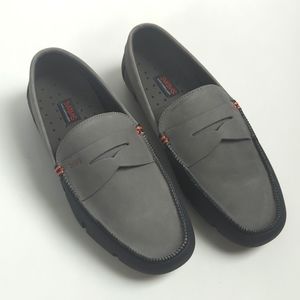 SWIMS Gray and Navy Blue Mens Penny Loafers Size 8